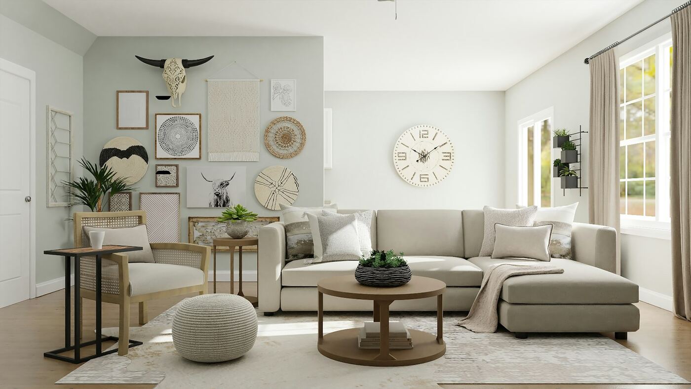 Illustrative stock photo of a bright living room